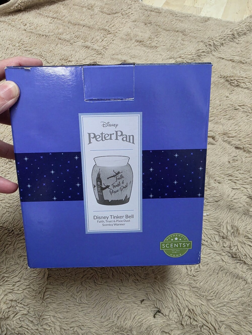 Disney Scentsy Peter Pan, Faith, Trust And Pixie Dust Wax Warmer, New In Box